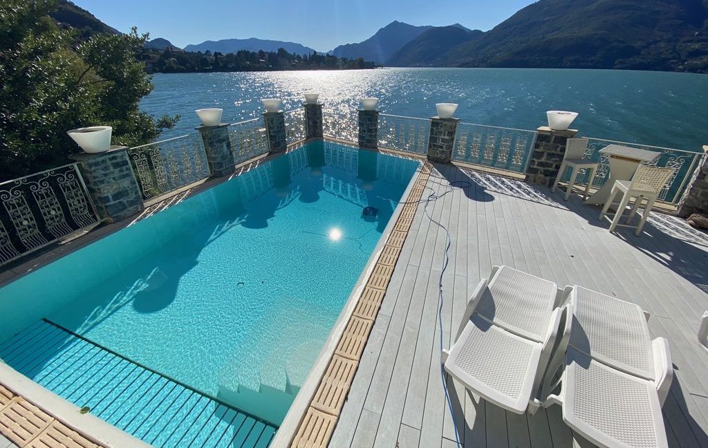 Luxury Villa Front Lake Como Dervio - swimming pool