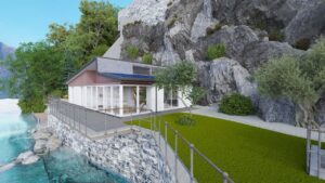 Modern Villa Front Lake Como with Boathouse