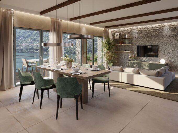 Lagio Appartamenti Moderni con Vista Lago soggiorno